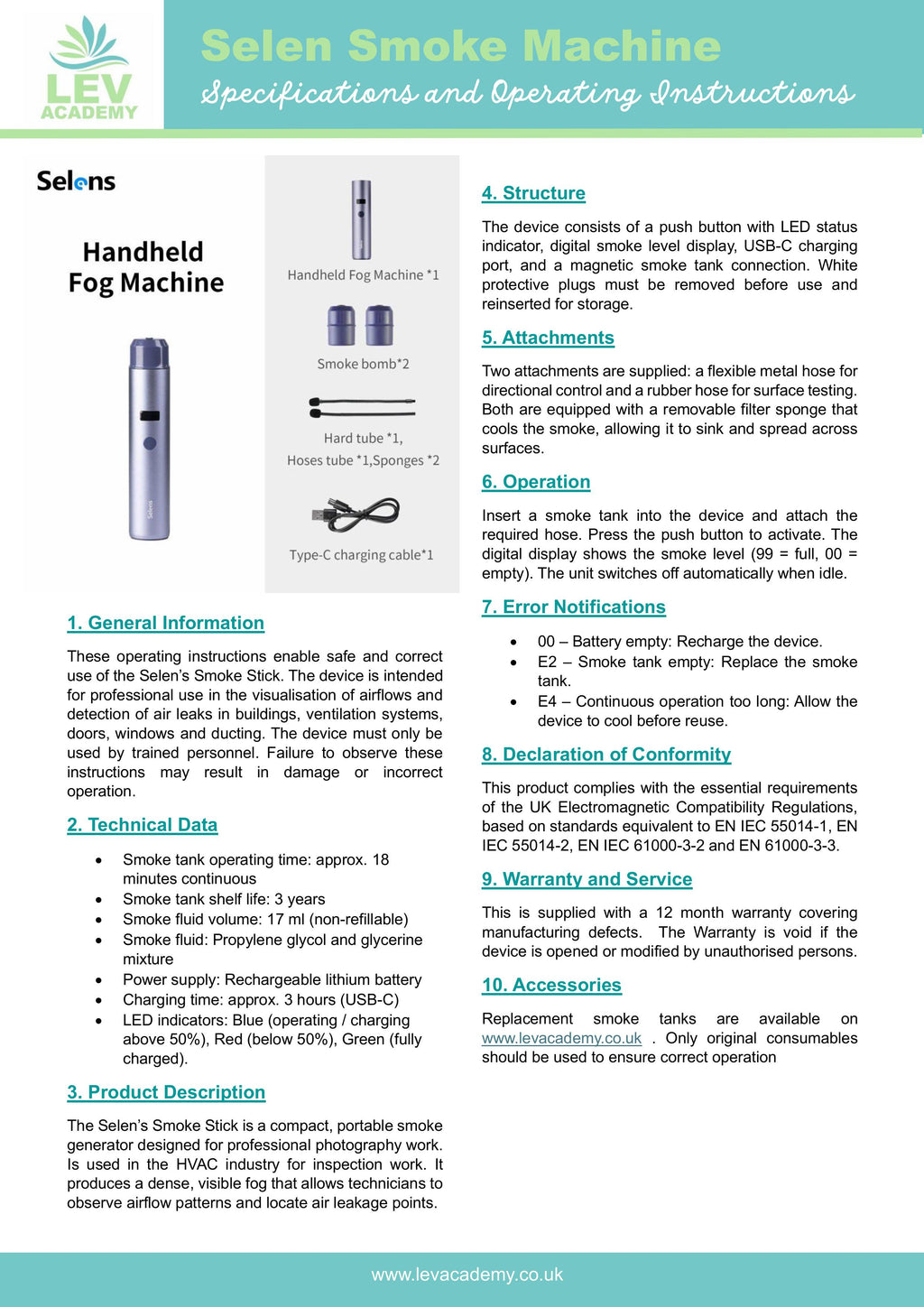 Selen Electronic Handheld Smoke Stick Mk1