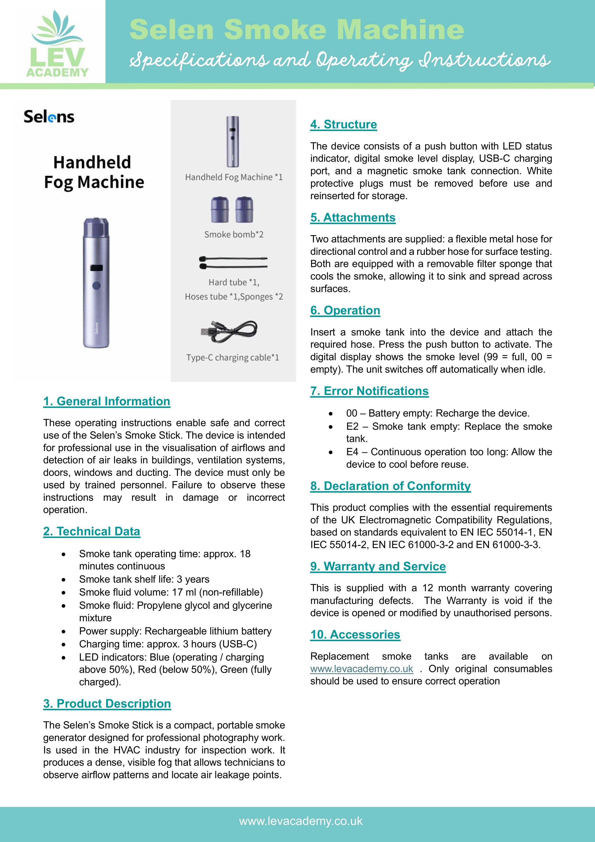 Selen Electronic Handheld Smoke Stick Mk1