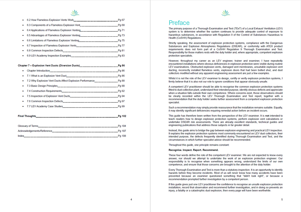 LEV112: Inspection and Examination of Explosion Protection on LEV Dust Collectors