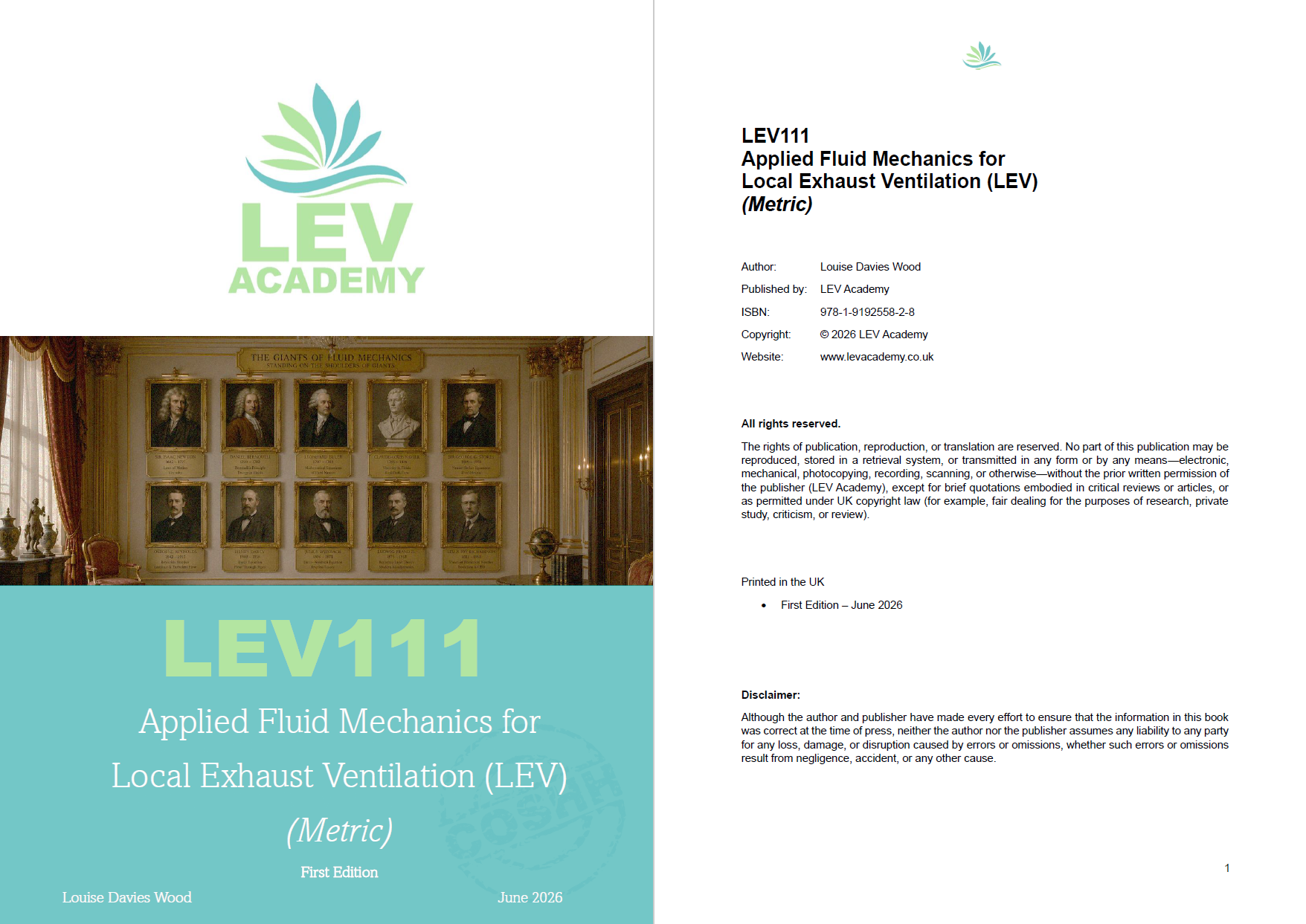 LEV111: Applied Fluid Mechanics for  Local Exhaust Ventilation (LEV) (Metric)